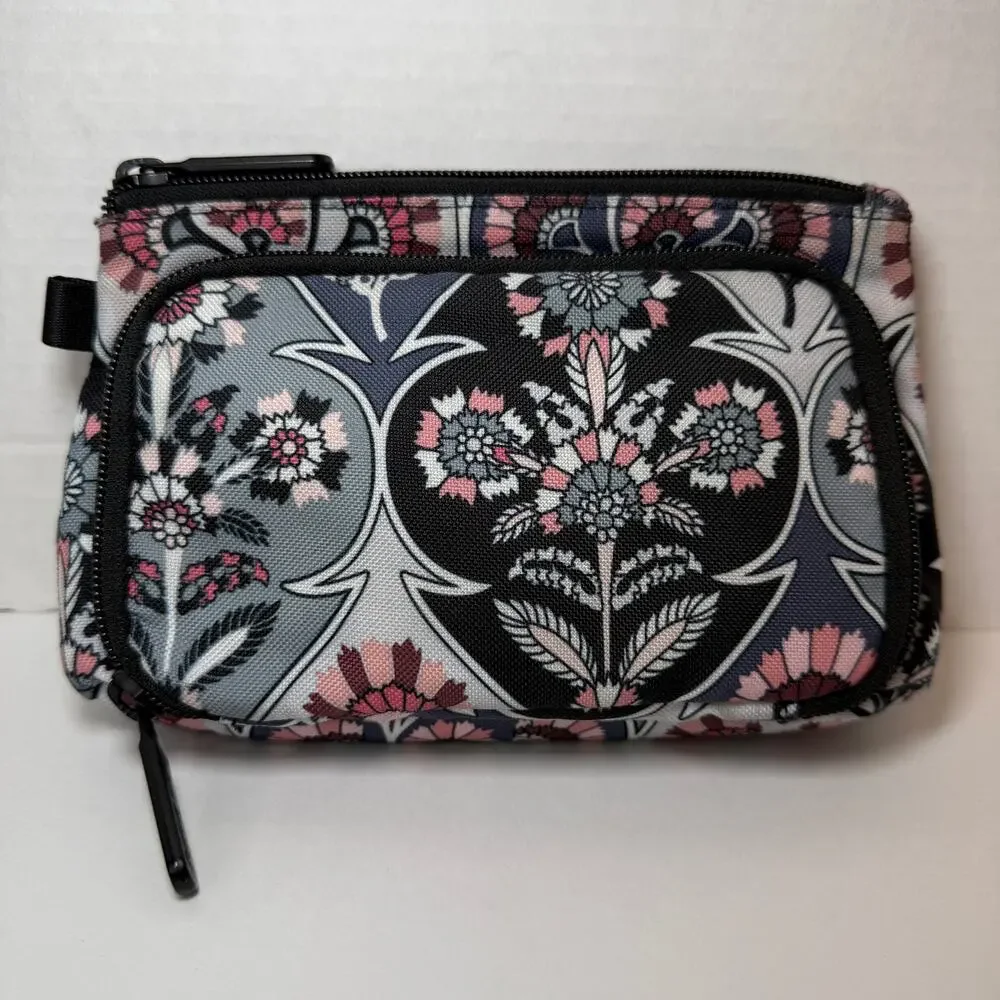 Vera Bradley Ornate Blooms Print Medium Iconic Blush & Brush Makeup Case